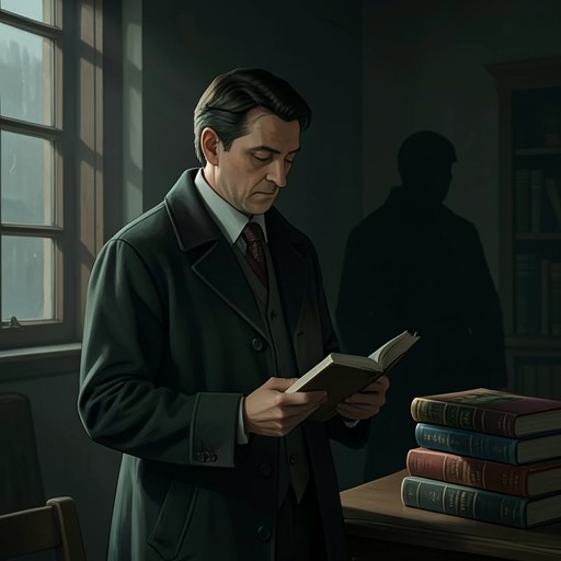 Daniel's Search for Carax from "The Shadow of the Wind". This flow follows Daniel from adopting an unknown novel to uncovering its author's history and meeting the ruined man behind it.