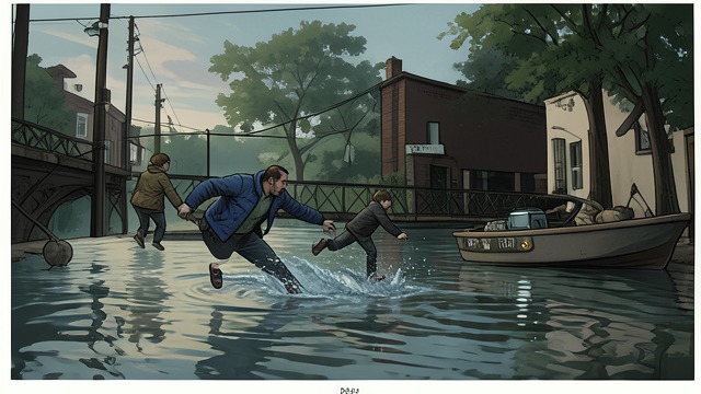The River Rescue from "Fabian". The River Rescue An immediate decision After rejecting the prospect of hiding in the mountains, Jakob Fabian sees a boy lose his balance and fall from a bridge…