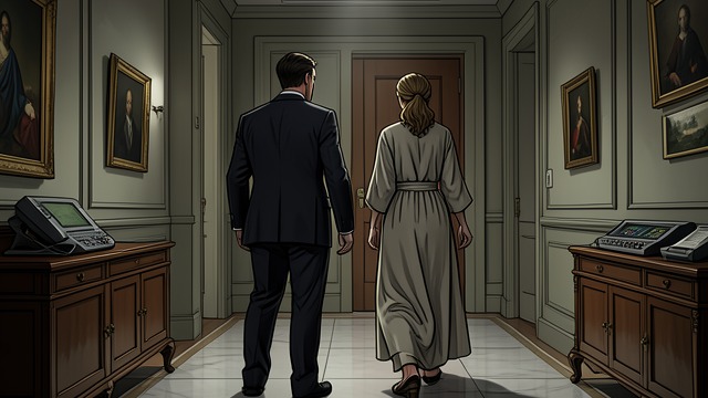 The Breakup at Her Door from "Fabian". The Breakup at Her Door A confrontation without repair Labude visits Leda, who welcomes him warmly and has prepared tea.