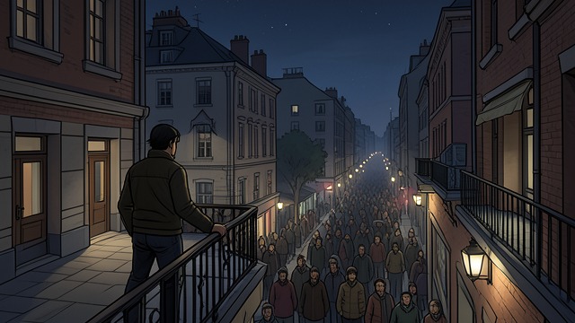 The Man in the Crowd from "Fabian". The Man in the Crowd Distance from the self As Fabian moves through the brightly lit city, he imagines himself looking down from an airplane at his own small…