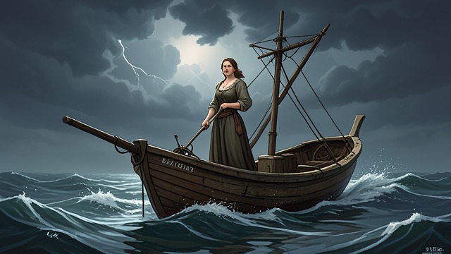 The Northern Storm from "The Blazing World". The Northern Storm A Vessel Driven North A fierce tempest drives the light boat toward the North Pole and into the Icy Sea, beyond the travelers' control.