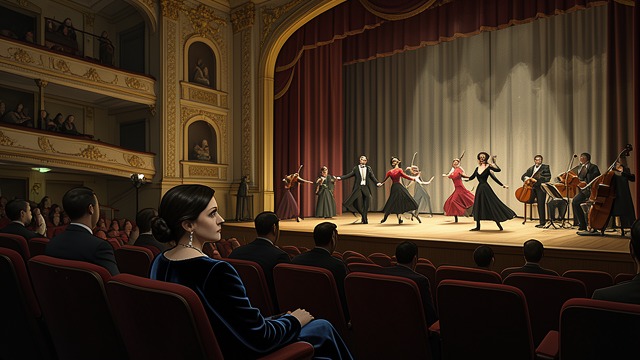 A Disappointing Theatre from "The Blazing World". A Disappointing Theatre Spectacle Observed The Empress attends a play and finds the scenery, dancing, and music more engaging than the dramatic action.