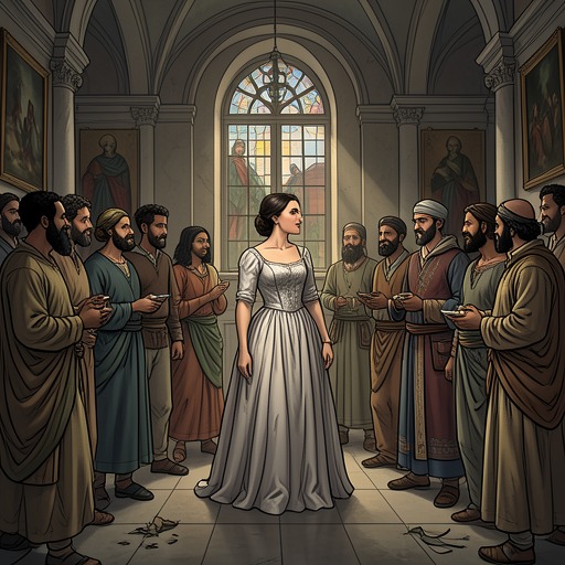 The Empress's Institutions of Knowledge from "The Blazing World". This flow traces the Empress's attempt to organize inquiry by assigning different disciplines to the world's diverse peoples.