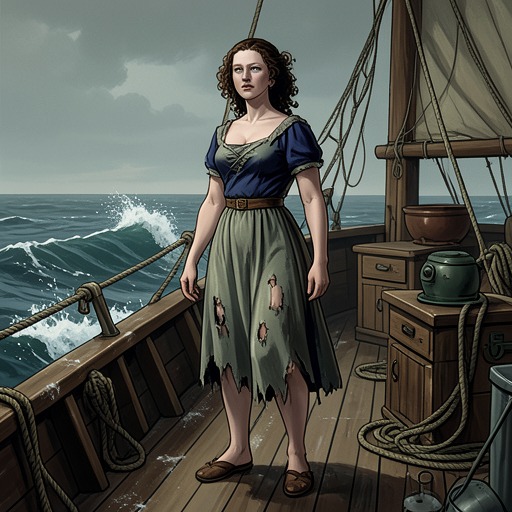 The Lady's Passage into the Blazing-World from "The Blazing World". This flow traces the abducted Lady's survival of a supernatural voyage and her passage from foreign captive to ruler.