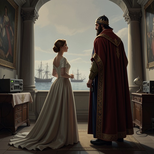 The Empress and the King of Esfi from "The Blazing World". This flow traces the political alliance that begins as a rescue and develops into a system of enforced tribute.