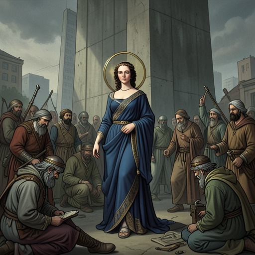 The Empress's Regard for Her Subjects from "The Blazing World". This flow traces the Empress's mixture of care and command toward the diverse inhabitants who serve her.