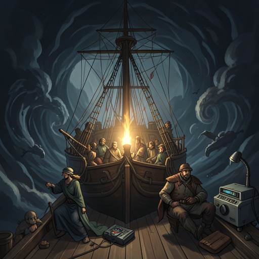 The Empress's Expedition to Her Native Country from "The Blazing World". This flow follows the Empress's effort to aid her threatened homeland by carrying the powers of the Blazing-World across worlds.