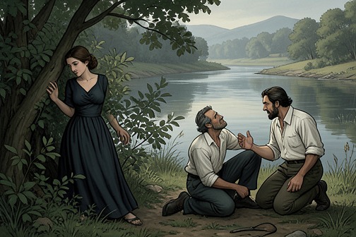 Delphine discovers Cyprian's relationship with a man from "The Master Butchers Singing Club". Delphine discovers Cyprian's relationship with a man during a night by the river, but the revelation does not produce an immediate break between them.