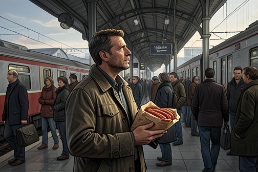Fidelis emigrates to America from "The Master Butchers Singing Club". Fidelis emigrates to America after a glimpse of machine-sliced bread in Ludwigsruhe turns a distant destination into a practical ambition.