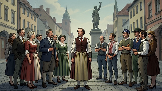 A Homecoming Deferred from "The Master Butchers Singing Club". Visiting the Old Home Familiar people, changed country Fidelis returns to Ludwigsruhe, where relatives welcome him and the town commemorates its war dead.