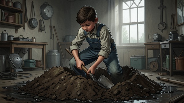 A Private Earth Room from "The Master Butchers Singing Club". Markus Starts Digging Grief seeks shelter Markus Waldvogel discovers an abandoned building site and begins excavating its mound.