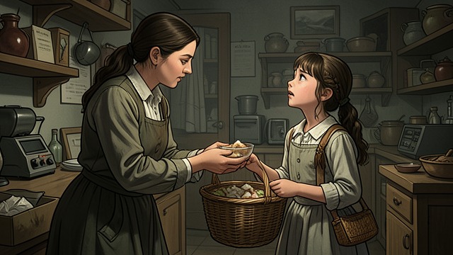 A Girl Comes to the Shop from "The Master Butchers Singing Club". Delphine Notices Mazarine Work reveals character Mazarine helps at the shop and asks for more chores.