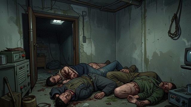 The Bodies in the Earth from "The Master Butchers Singing Club". Discovery Below the Pantry A smell that leads downward While clearing Roy’s house, Delphine Watzka and Cyprian Lazarre uncover the cellar hatch and discover…