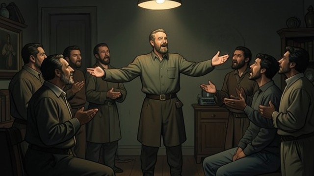 Pete Joins the Circle from "The Master Butchers Singing Club". Music Reopens Friendship An old rival arrives Pete Kozka comes to a club meeting because he cannot bear to be left out of the town’s musical life.