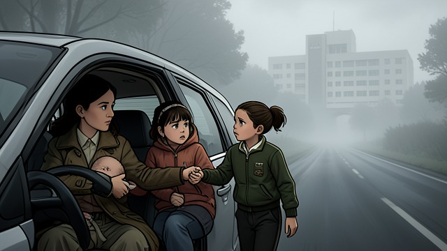 The Hospital Journey from "The Master Butchers Singing Club". Delphine Accompanies Her A difficult crossing Delphine travels with Mazarine and the baby to the hospital where Franz lies gravely injured.