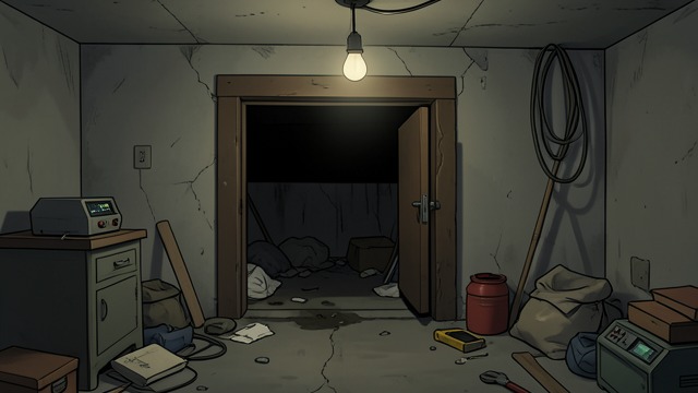 A Body Sealed Below from "The Master Butchers Singing Club". The Cellar Holds the Dead A hidden grave The Chavers family remains trapped beneath Roy’s house. The closed hatch turns domestic space into an accidental tomb.