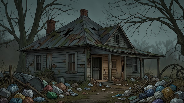 A House Neglected from "The Master Butchers Singing Club". The Ruin at Home Delphine confronts the mess Delphine finds Roy’s home full of rot and refuse.