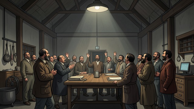 Fidelis Starts the Club from "The Master Butchers Singing Club". Songs in the Slaughterhouse A wider membership Fidelis establishes a singing club in the high-ceilinged slaughtering room.