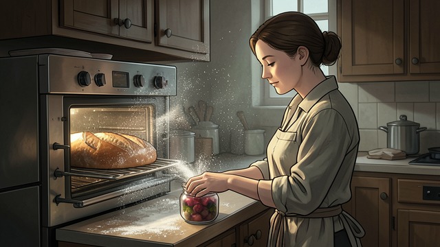Eva’s German Household from "The Master Butchers Singing Club". Making Home from Memory Familiar routines abroad Eva creates a clean kitchen, bakes bread, and preserves familiar foods.