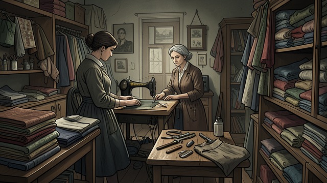 Trade from Salvage from "The Master Butchers Singing Club". A Business Built from Leftovers Goods rescued from waste Step-and-a-Half gathers fabrics, tools, and usable household objects, then sells them from her small…