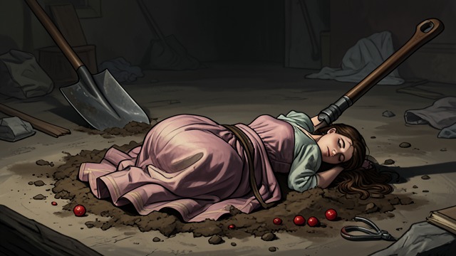 The Red Beads from "The Master Butchers Singing Club". Suspicion Takes Shape A clue reappears Red beads embedded in the cellar seal resemble beads from Clarisse’s theatrical costume.