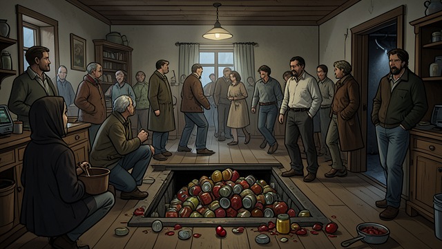 A Wake at Roy’s House from "The Master Butchers Singing Club". A Careless Invitation A crowded gathering Roy hosts a drinking party after the funeral of Clarisse’s father.