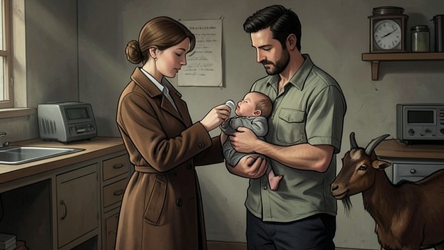 The Child Entrusted to Roy from "The Master Butchers Singing Club". A Temporary Home Roy helps Step-and-a-Half brings the infant to Roy Watzka and orders him to warm the house and milk the goat.