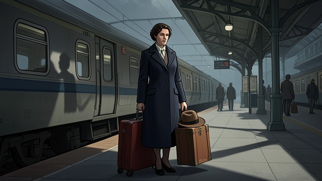 The Train Out from "The Master Butchers Singing Club". Disappearance in Plain Sight A departure prepared Clarisse leaves Argus by train with a suitcase and hatbox.