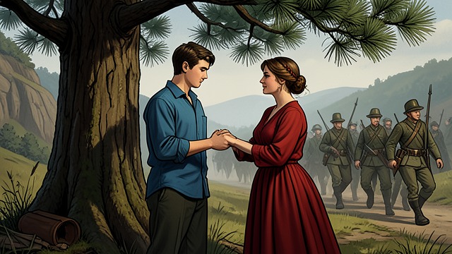 A First Romance from "The Master Butchers Singing Club". A Young Couple Attraction takes form Franz Waldvogel and Mazarine Shimek meet near the airfield and spend time beneath a pine.