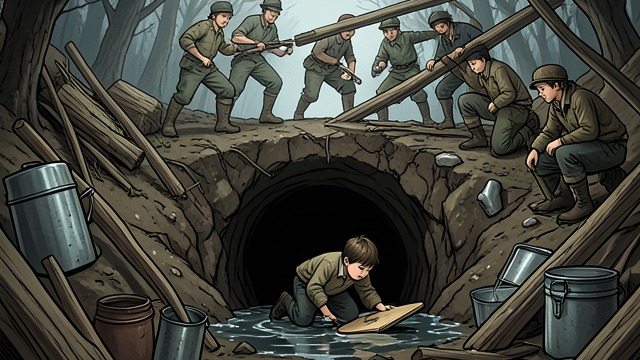 Rain Weakens the Hill from "The Master Butchers Singing Club". The Ground Shifts A false sense of safety After heavy rain, the boys return to repair their fort.