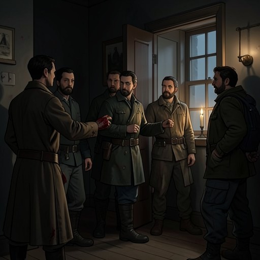The Chavers Family Tragedy from "The Master Butchers Singing Club". This flow follows the accidental cellar deaths from the wake through their discovery, investigation, and Roy’s eventual confession.