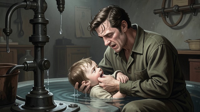 Kerry’s Death Under the Pump from "Bag of Bones". Another Child Drowned Normal Auster kills his infant son Kerry by holding him under water beneath a pump, then dies by suicide.