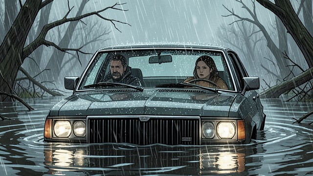 The Wind Brings Them Home from "Bag of Bones". Escape Through the Hail Michael drives Kyra through falling trees, fire, hail, and floodwater toward Sara Laughs.