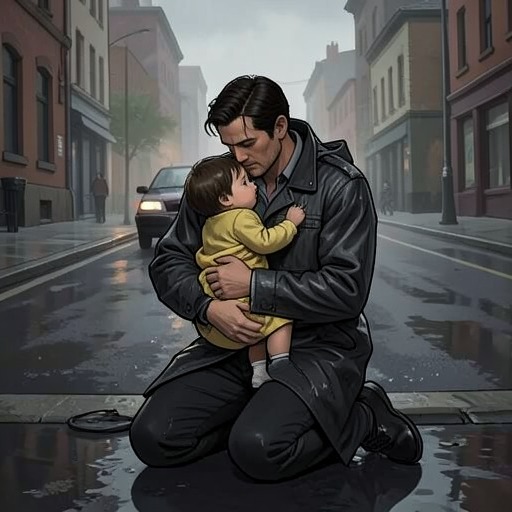 Michael’s Bond with Kyra from "Bag of Bones". This flow follows Michael’s bond with Kyra from a chance rescue to a promise of lasting care after her mother’s death.