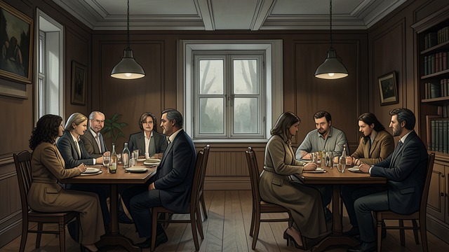 A Divided Workplace from "Smilla's Sense of Snow". A Divided Workplace Hierarchy in Daily Life The Cryolite Corporation separates workers by status, including distinct dining spaces.