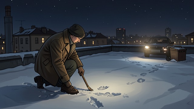 斯米拉追寻真相,《雪的感觉》中的场景。私人怀疑 辨读雪况 斯米拉注意到,以赛亚的足迹诉说着调查人员尚未考虑过的情况。她的专长为她提供了一条私下得知、却并不确定的线索。 拒绝离开 她不愿被赶下屋顶。案件始于她拒绝把官方结论视为充分答案。