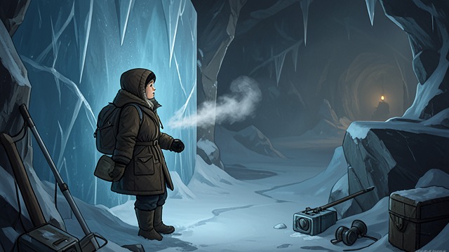冰洞中的清算,《雪的感觉》中的场景。冰洞中的清算 隐藏的真相 在冰洞里,斯米拉得知托克想要什么,也明白了早先的远征为何以死亡告终。调查由此抵达科学与道德层面的核心。 未竟的离去 这场对峙打破了远征表面上的秩序,但最终的追逐仍未结束。斯米拉离开时,一切尚未得到彻底解决。