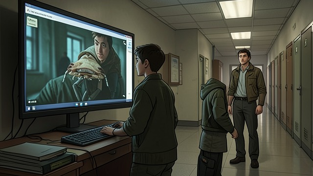 A Boy From the Screen from "The Shards". A Boy From the Screen The first image At the Village Theater, Bret sees a beautiful stranger while watching The Shining and transforms the brief sighting into…