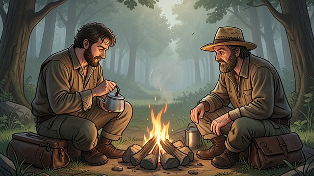 Tea and Questions from "The Drover's Wife". Tea and Questions An Invitation to Talk Daniel follows Yadaka into a clearing and brews tea.
