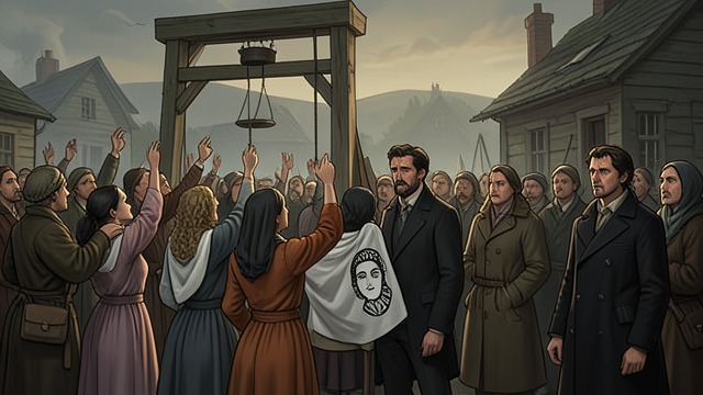 Witnesses at the Gallows from "The Drover's Wife". Witnesses at the Gallows Louisa Makes Her Position Public Louisa reaches the execution with other women and reveals a protest demanding a voice for battered…