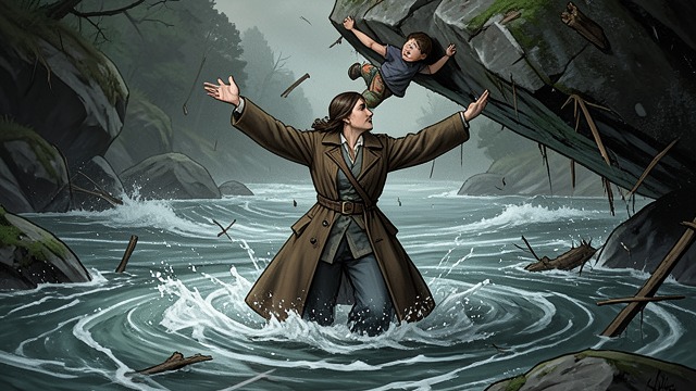 The Floodwater Test from "The Drover's Wife". The Floodwater Test A Family in the Current While Molly rests by the river, rising floodwater separates Danny from the family and carries Delphi’s rag doll…