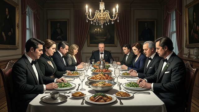 The Impressive Table from "The Bell Jar". Abundance on Display A meal as spectacle The magazine staff hosts the young editors among elaborate dishes and carefully arranged food.