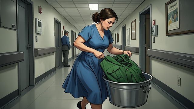 Leaving the Uniform from "The Bell Jar". Flight from the Ward A sudden exit Esther unbuttons the green uniform while running and stuffs it into the basin with the dead flowers.