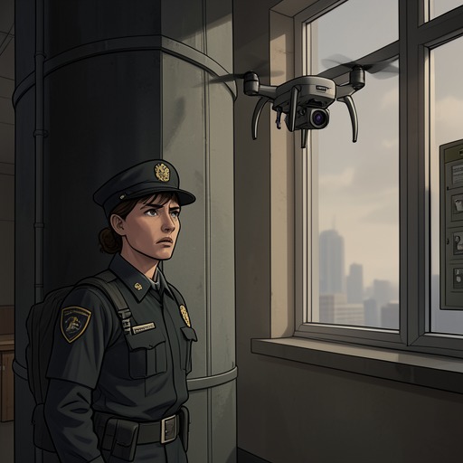 The Witness Across the Divide from "The Peripheral". This flow traces how Flynne Fisher’s substitute security shifts turn an apparently routine game into a murder investigation spanning two divergent worlds.