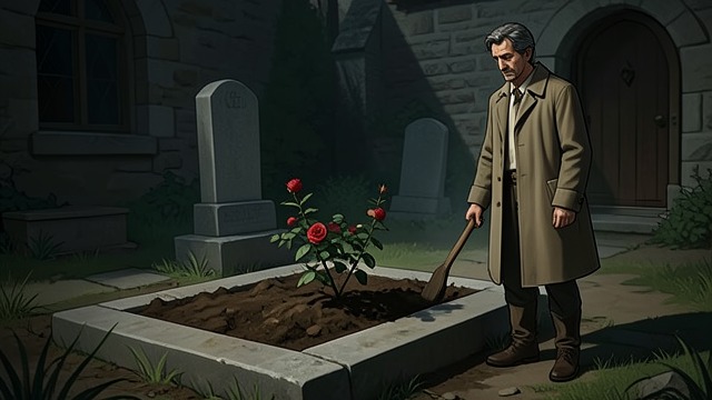 The Rose on the Grave from "Love in the Time of Cholera". The Rose on the Grave Farewell with a living sign Florentino Ariza buries his mother and plants a rosebush over her grave.
