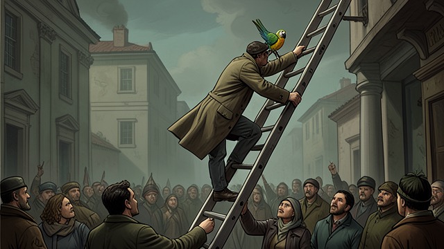 A Fatal Domestic Call from "Love in the Time of Cholera". A Fatal Domestic Call The last rescue After the fire department fails to retrieve the parrot, Juvenal Urbino climbs a ladder himself.