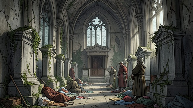 A Burial Place Without Shelter from "Tess of the d'Urbervilles". A Burial Place Without Shelter The ancestral town disappoints The Durbeyfields reach Kingsbere expecting rooms, but their lodging has been let to someone else.