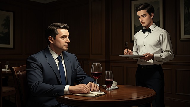 Bernard’s Dining Ritual from "In Search of Lost Time". A Private Arrangement A familiar table M. Nissim Bernard returns daily to dine at the hotel and watch a young waiter he supports.