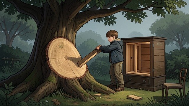 Wood for a Wardrobe from "The Magician's Nephew". Wood for a Wardrobe A tree in England The apple core grows into a tree in Digory’s garden.