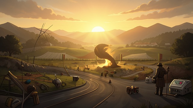 The Sun and Landscape from "The Magician's Nephew". The Sun and Landscape A world takes shape Sunrise reveals a river valley, hills, and mountains.